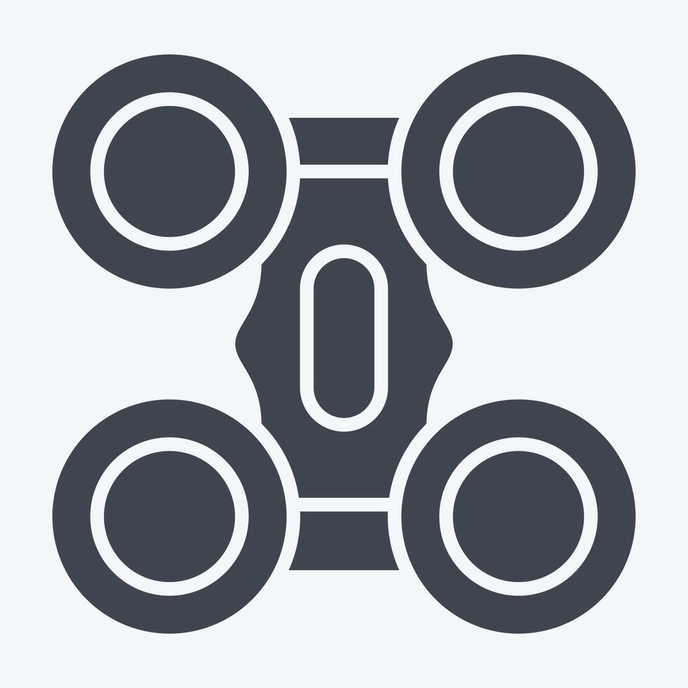 Icon Quad Copter. related to Drone symbol. glyph style. simple design illustration vector