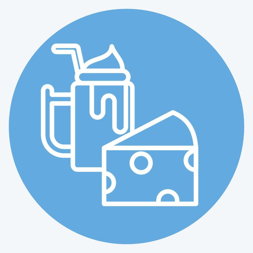 Icon Chesee. related to Healthy Food symbol. blue eyes style. simple design illustration vector
