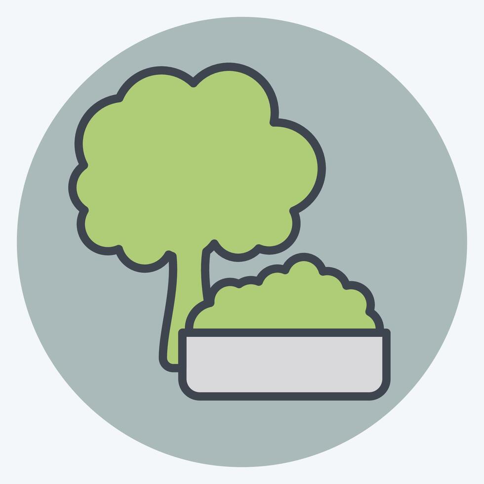 Icon Broccoli. related to Healthy Food symbol. color mate style. simple design illustration vector