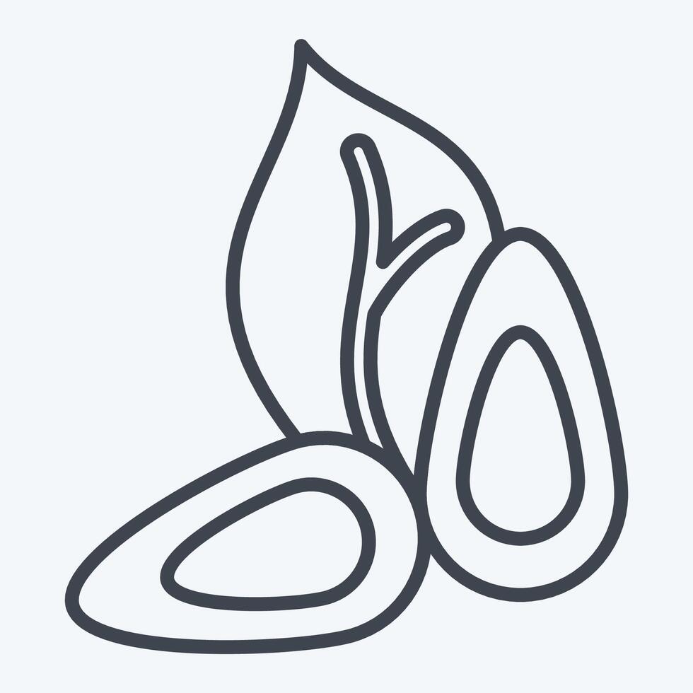 Icon Almond. related to Healthy Food symbol. line style. simple design illustration vector