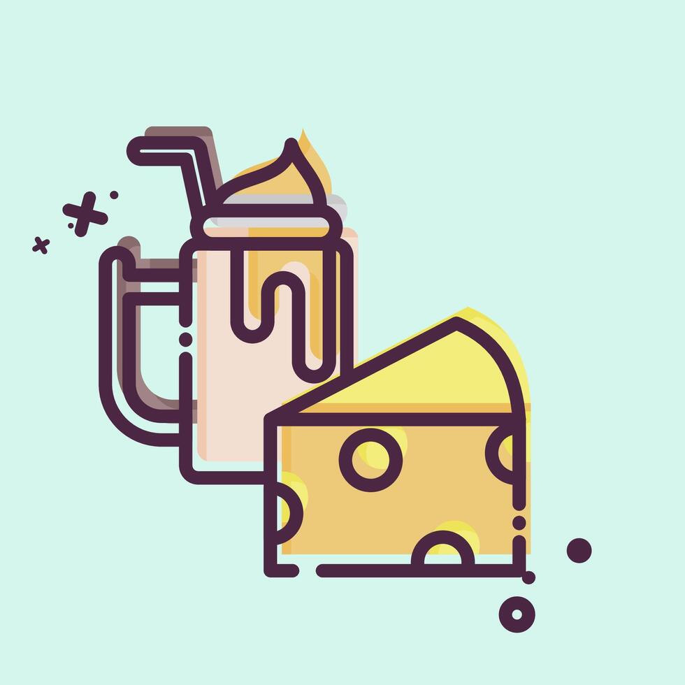 Icon Chesee. related to Healthy Food symbol. MBE style. simple design illustration vector