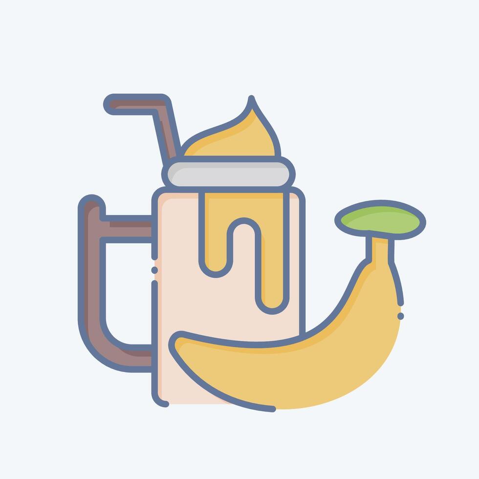 Icon Banana Smothie. related to Healthy Food symbol. doodle style. simple design illustration vector