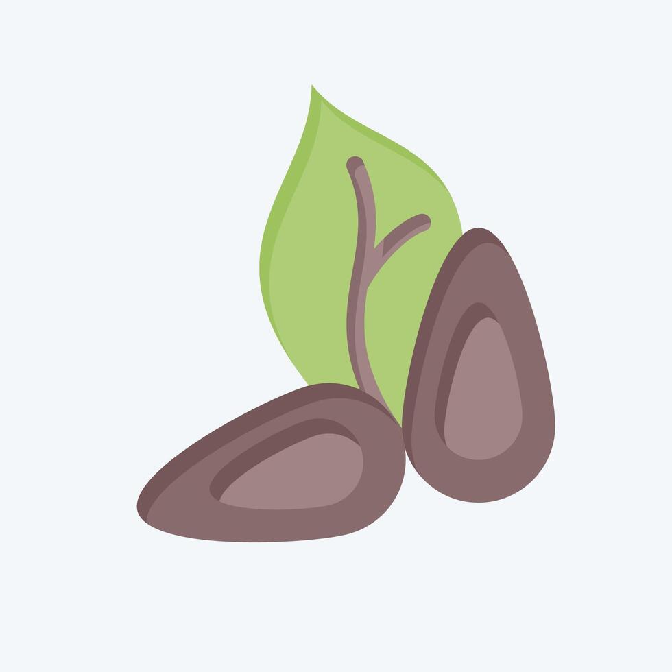 Icon Almond. related to Healthy Food symbol. flat style. simple design illustration vector