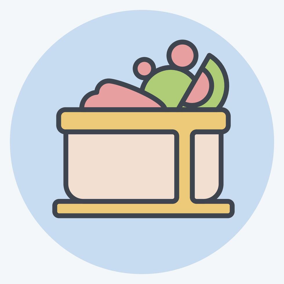 icono Fruta ensalada. relacionado a sano comida símbolo. color compañero estilo. sencillo diseño ilustración vector