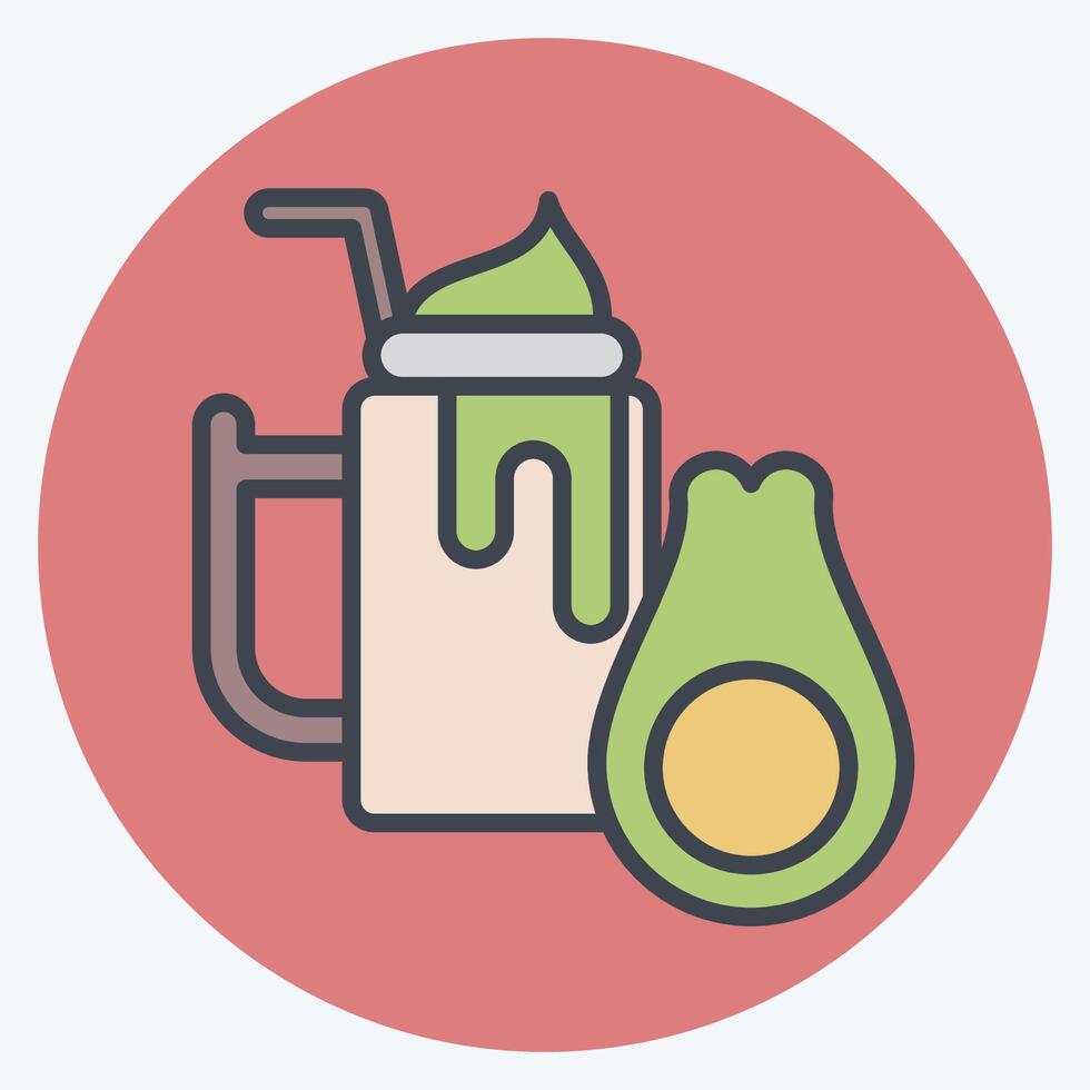 Icon Avocado. related to Healthy Food symbol. color mate style. simple design illustration vector