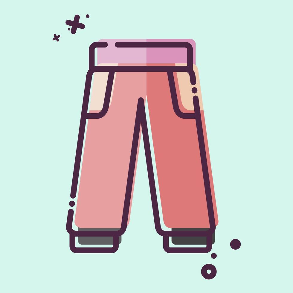 Icon Trouser. related to Tennis Sports symbol. MBE style. simple design illustration vector