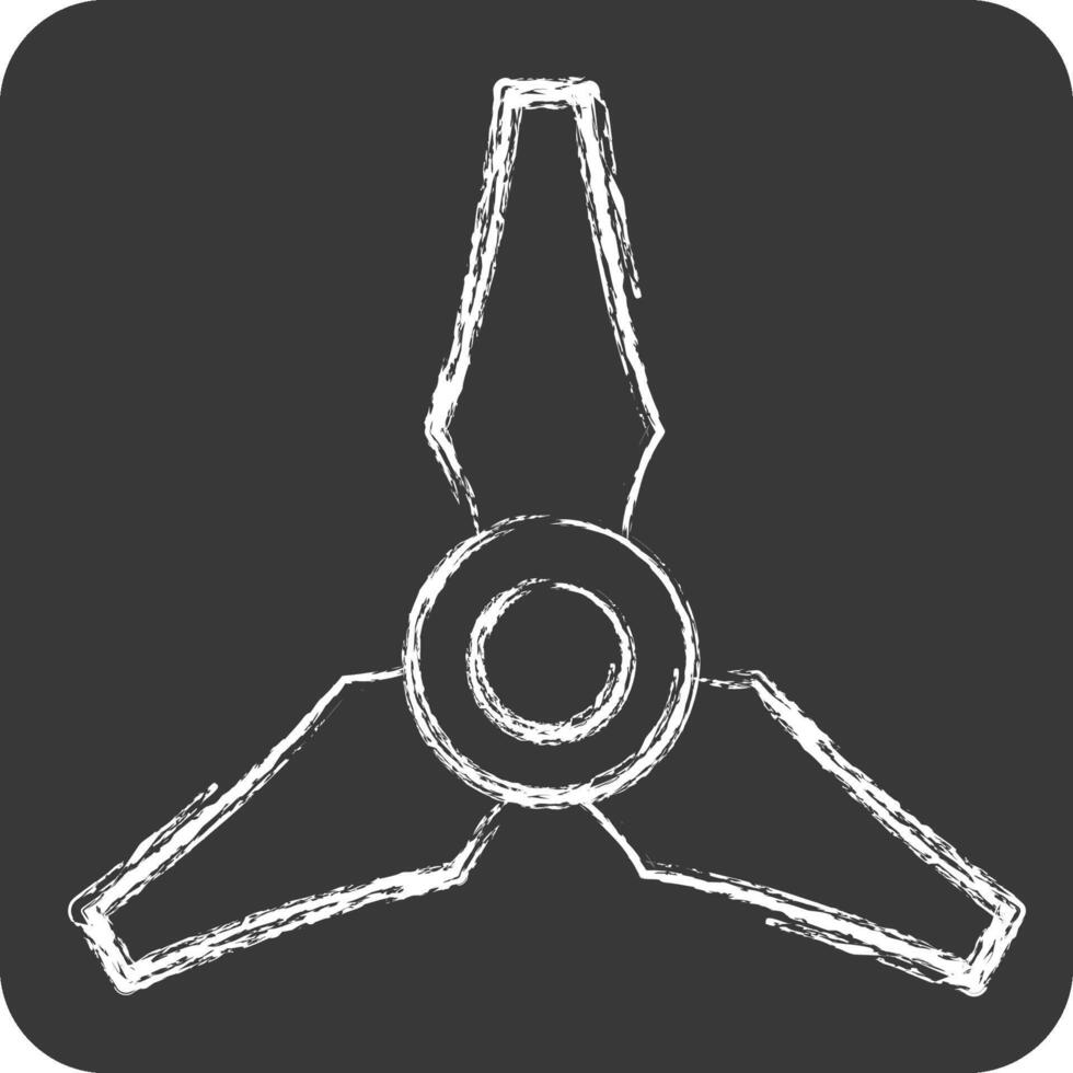 Icon Three Blades Propeller. related to Drone symbol. chalk Style. simple design illustration vector