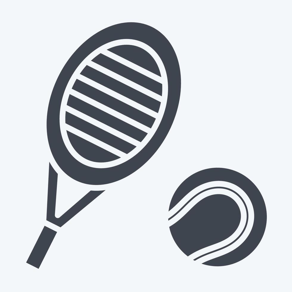 Icon String. related to Tennis Sports symbol. glyph style. simple design illustration vector