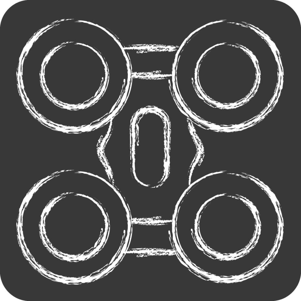 Icon Quad Copter. related to Drone symbol. chalk Style. simple design illustration vector