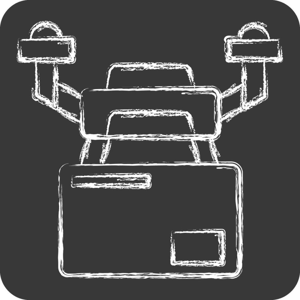 Icon Drone Logistics. related to Drone symbol. chalk Style. simple design illustration vector