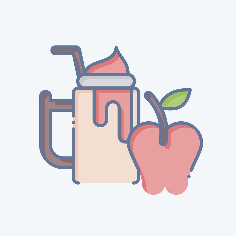 Icon Apple. related to Healthy Food symbol. doodle style. simple design illustration vector