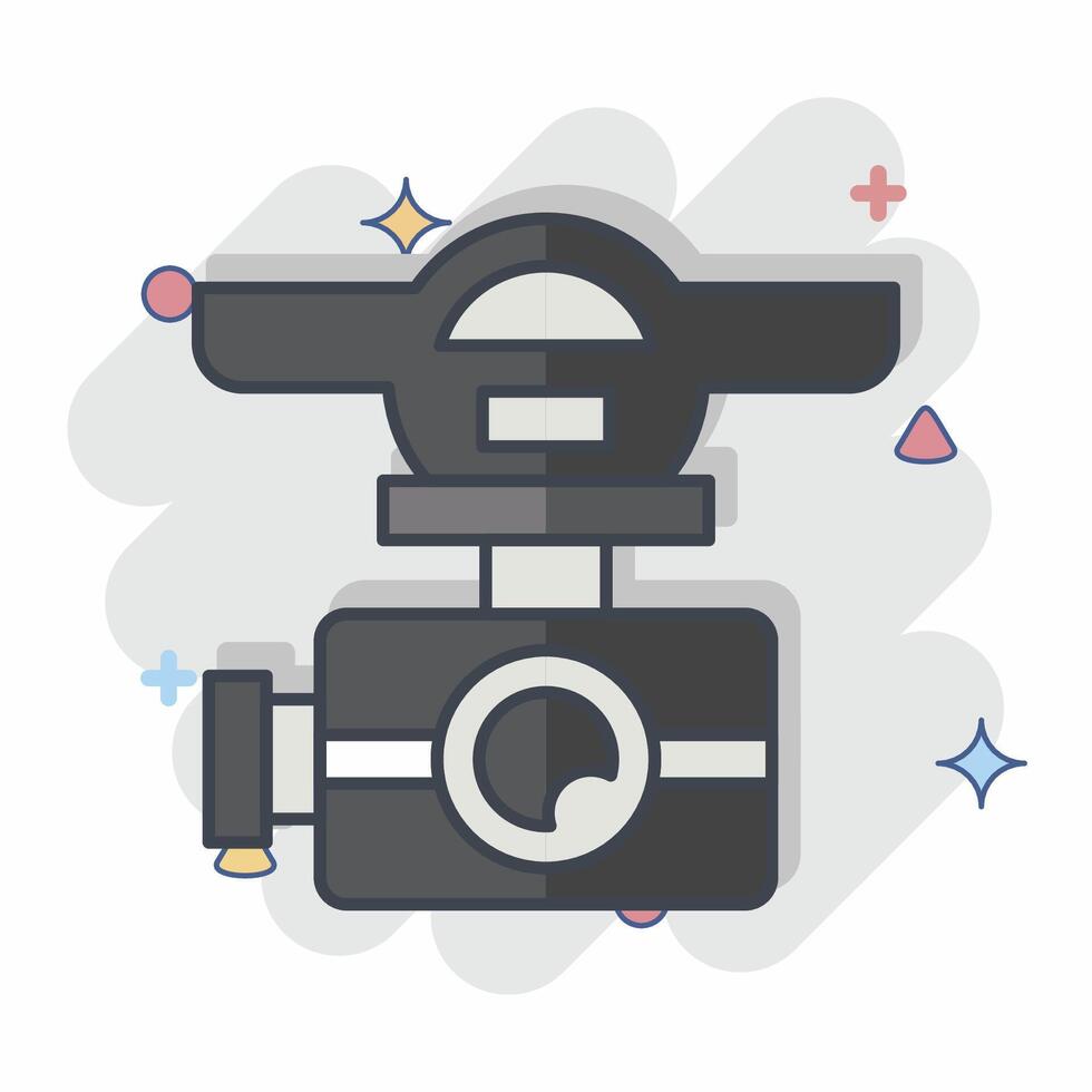 Icon Drone Camera. related to Drone symbol. comic style. simple design illustration vector
