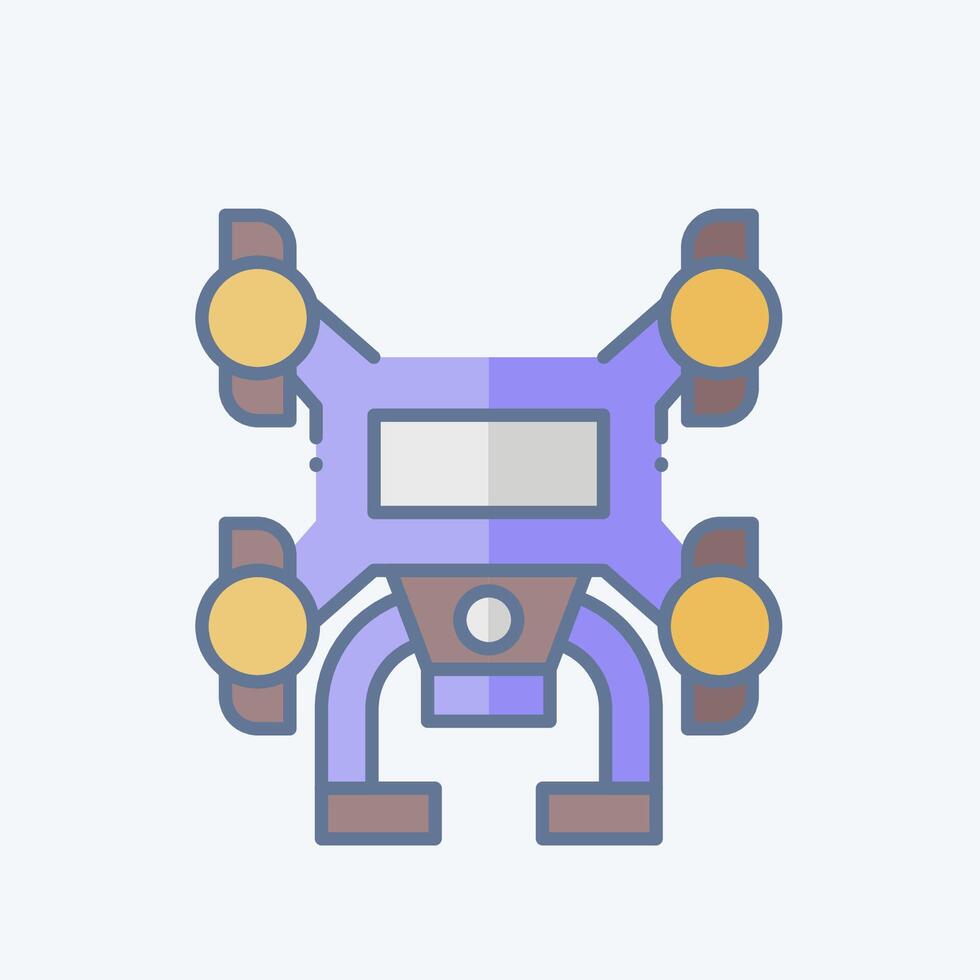 Icon Drone. related to Drone symbol. doodle style. simple design illustration vector