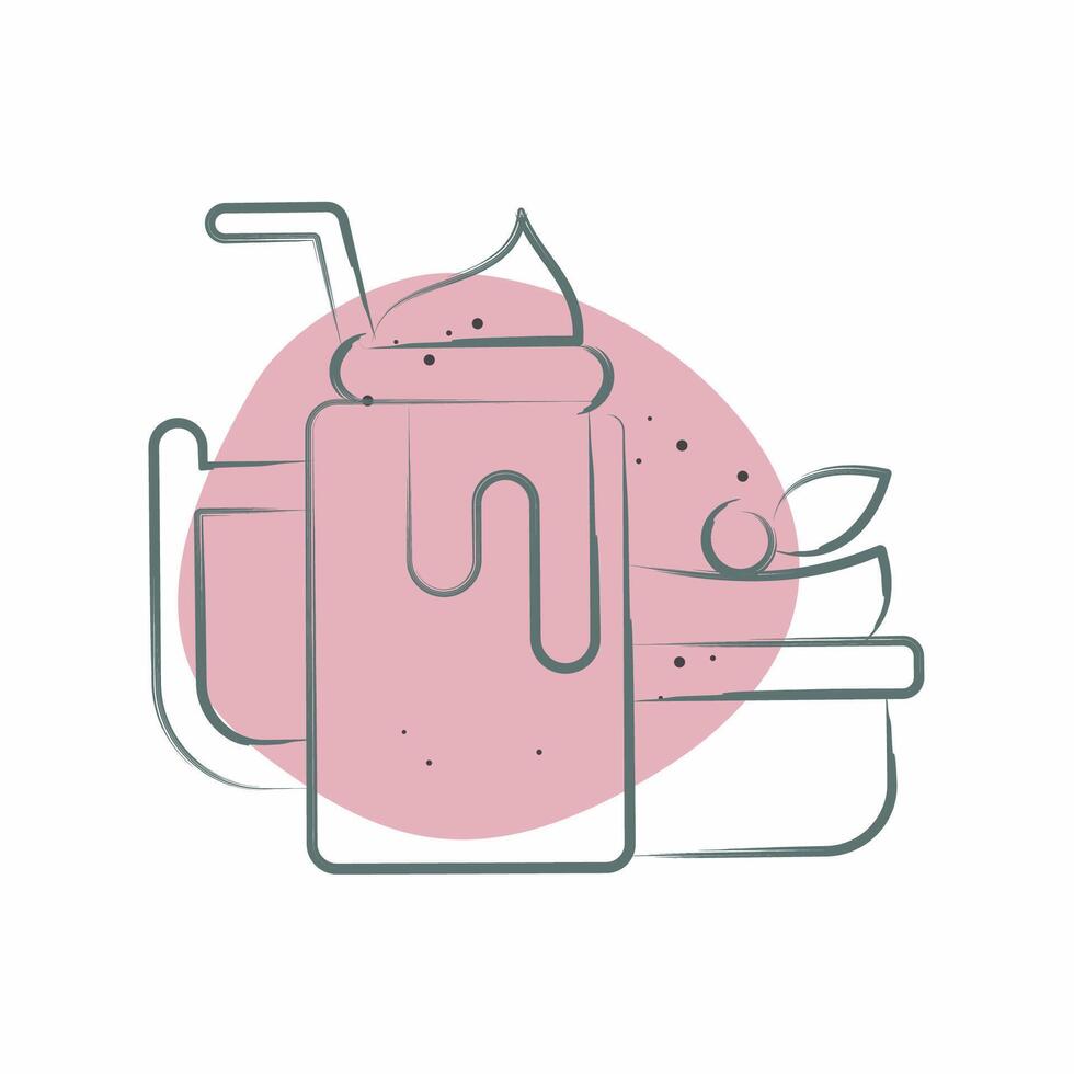 Icon Yogurt. related to Healthy Food symbol. Color Spot Style. simple design illustration vector