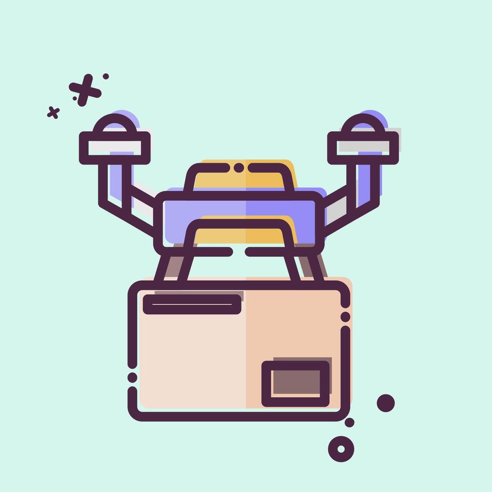 Icon Drone Logistics. related to Drone symbol. MBE style. simple design illustration vector