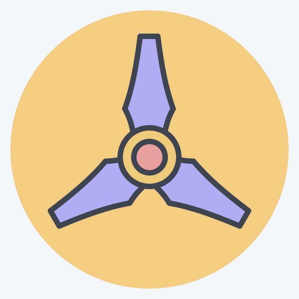 Icon Three Blades Propeller. related to Drone symbol. color mate style. simple design illustration vector