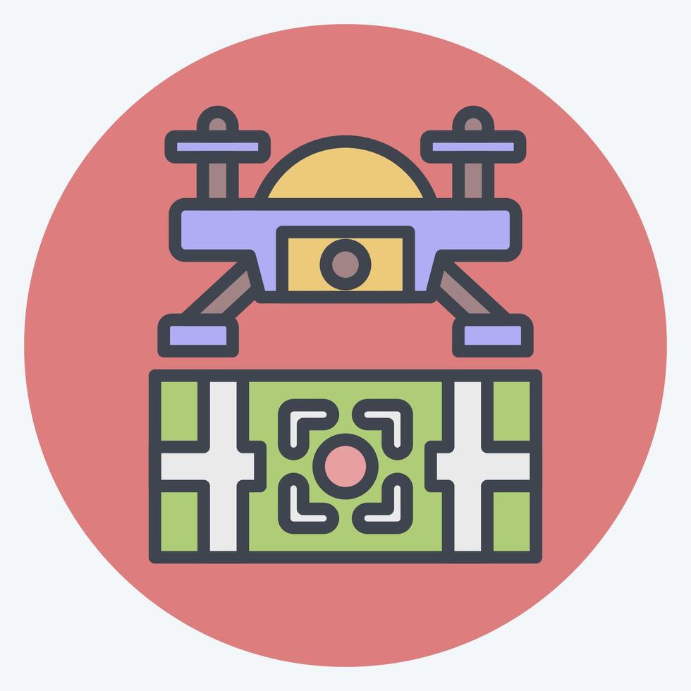 Icon Target Location. related to Drone symbol. color mate style. simple design illustration vector