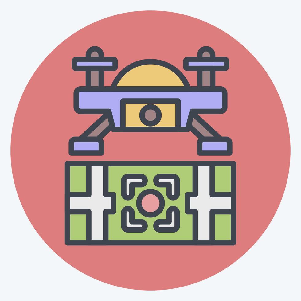 Icon Target Location. related to Drone symbol. color mate style. simple design illustration vector