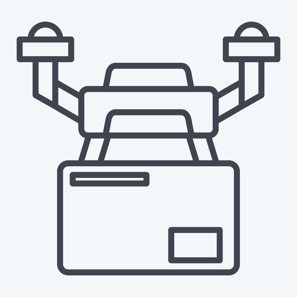 Icon Drone Logistics. related to Drone symbol. line style. simple design illustration vector