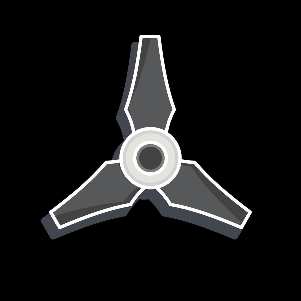 Icon Three Blades Propeller. related to Drone symbol. glossy style. simple design illustration vector