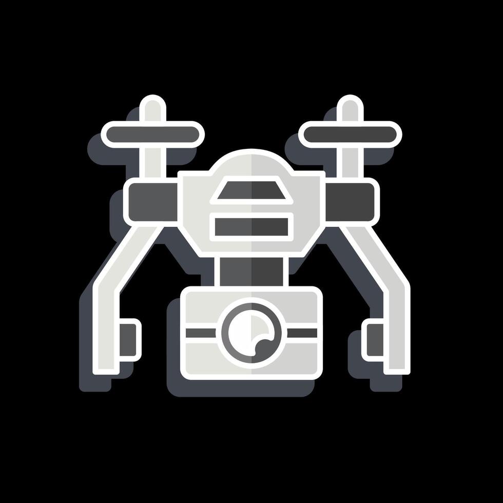 Icon Automatic Drone. related to Drone symbol. glossy style. simple design illustration vector