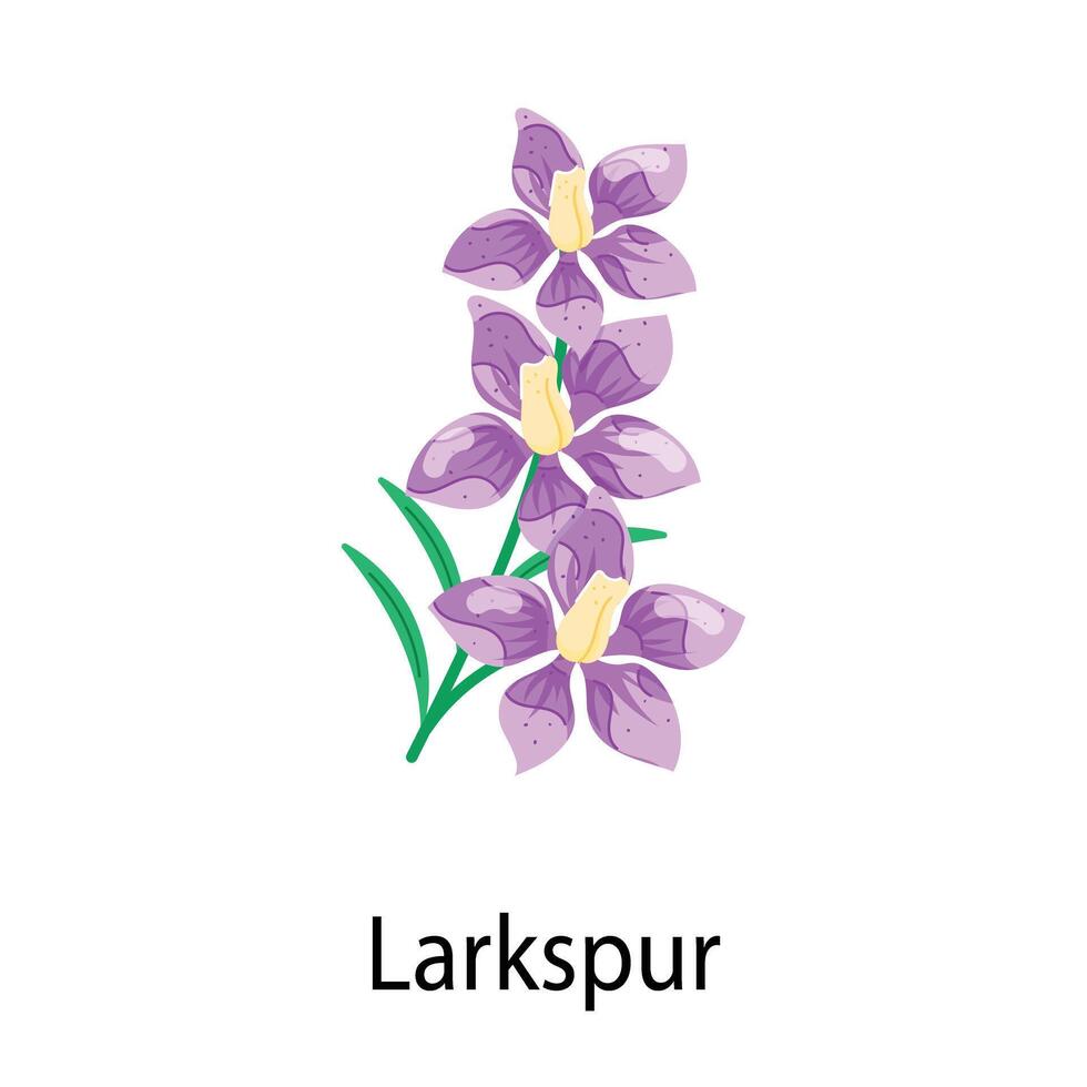 Blossoming Flowers Flat Stickers vector