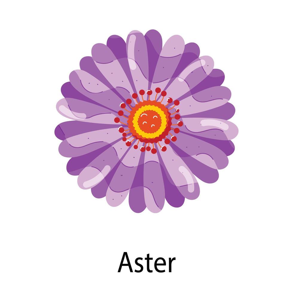 Beautiful Flowers Flat Stickers vector