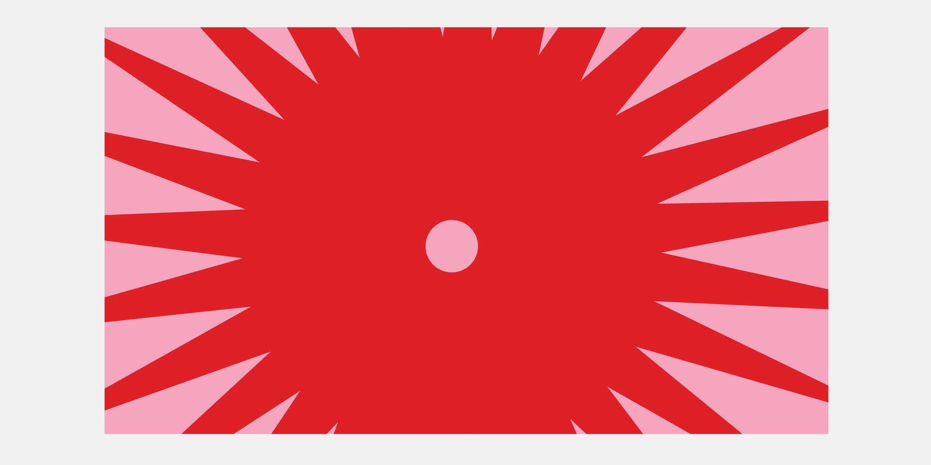 Red Retro Rays Backdrop vector