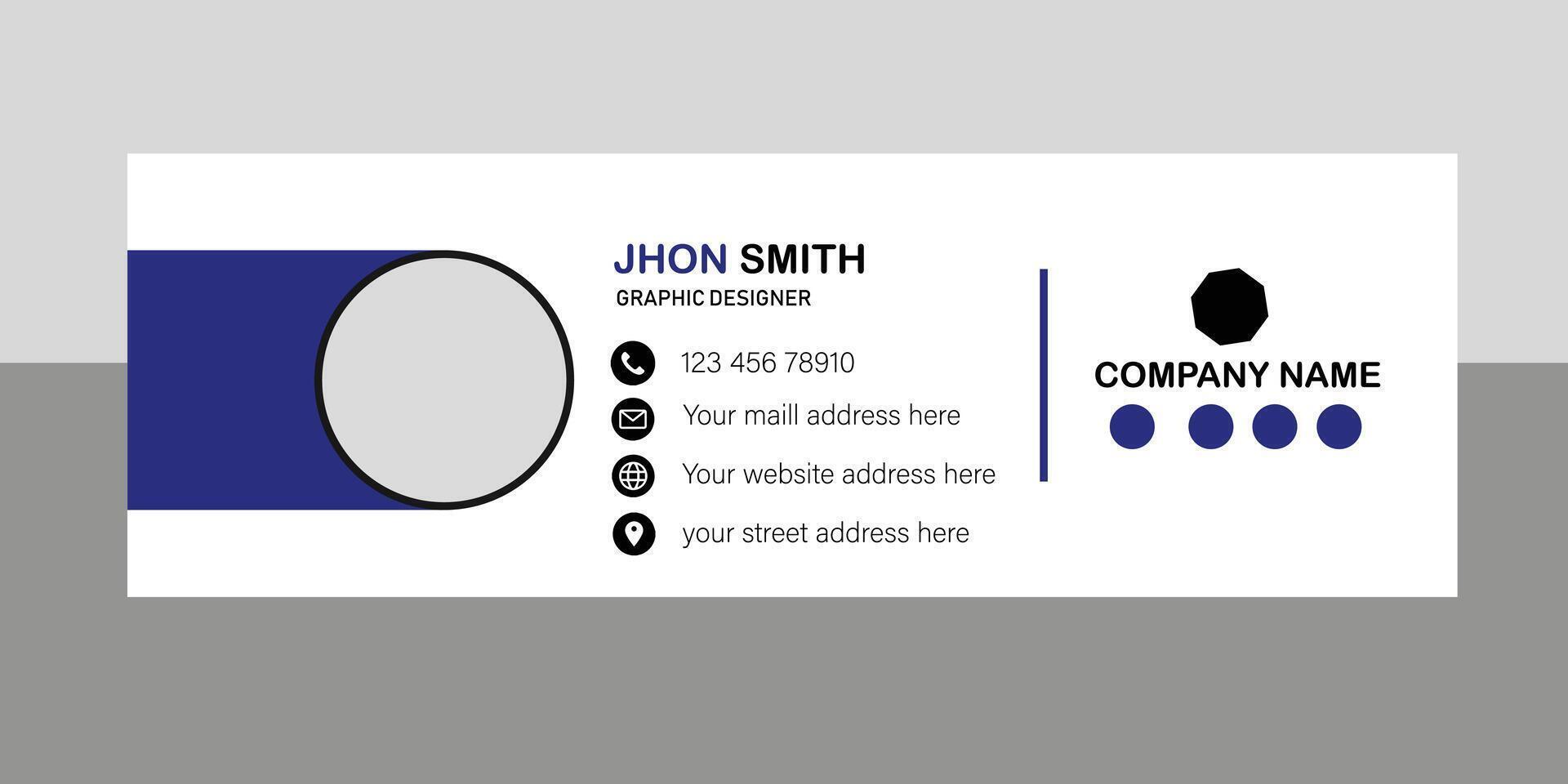 Colorful Email Signatures Template Design. Professional Email Signature Template Modern and Minimal Layout. vector
