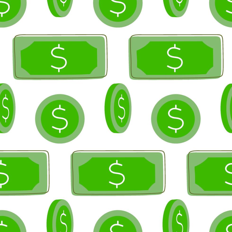 Green Buttons With Dollar Signs vector