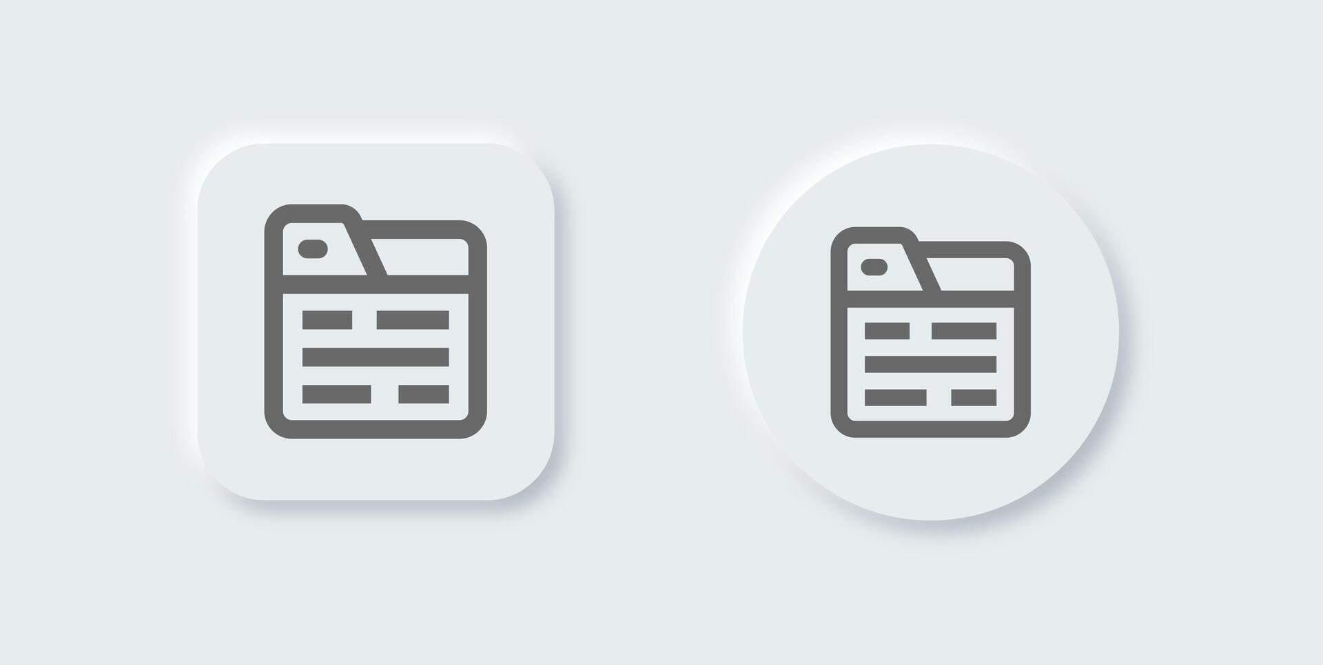 Articles line icon in neomorphic design style. Blog signs illustration. vector