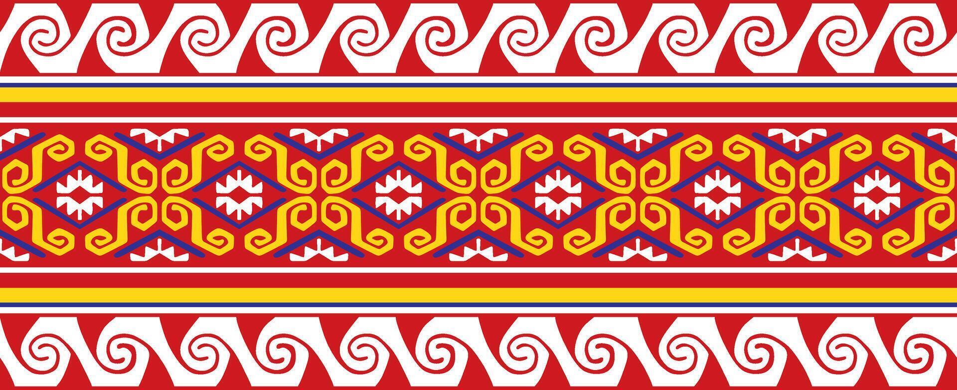 seamless colored border ornament. Native American tribes framework. vector