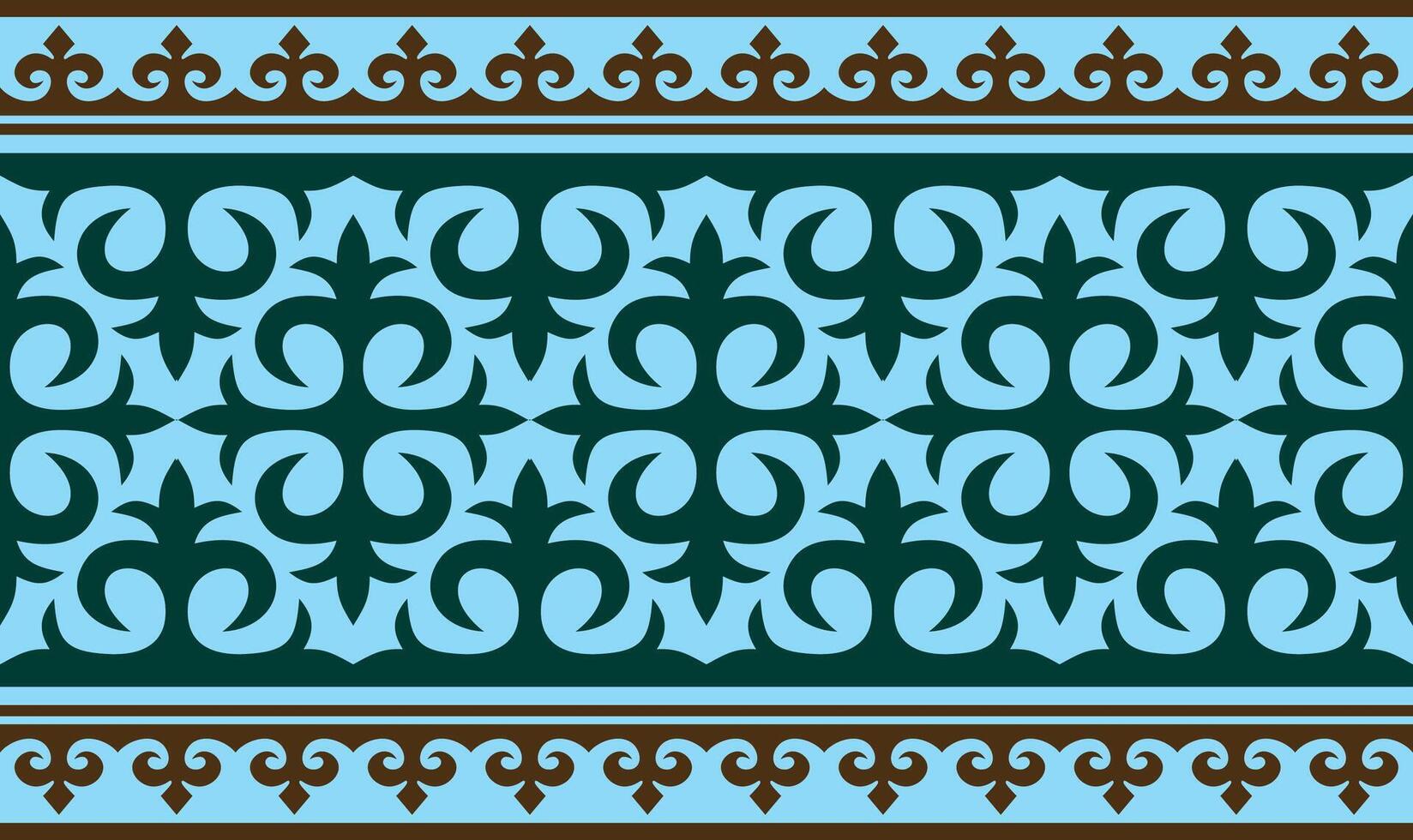 sin costura de colores kazakh nacional ornamento, borde, marco. patrón sin fin de nómada pueblos de el genial estepa, kirguís, mongol, entierro, kalmuk. vector