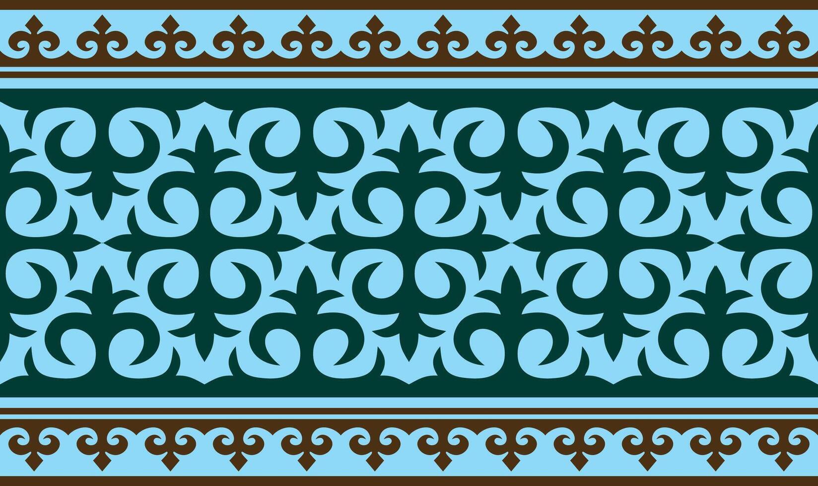 seamless colored Kazakh national ornament, border, frame. EndlessPattern of nomadic peoples of the great steppe, Kyrgyz, Mongol, Buryat, Kalmyk. vector