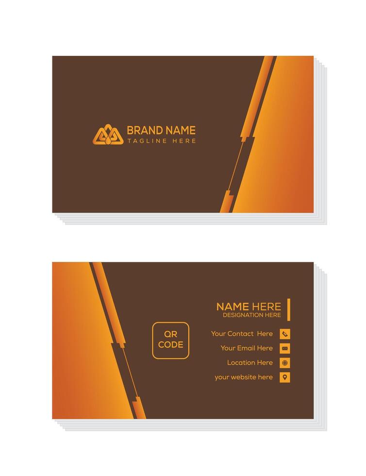 Creative and modern business card template, Dark gradient color use. With logo, QR code and all information. Business card template, vector