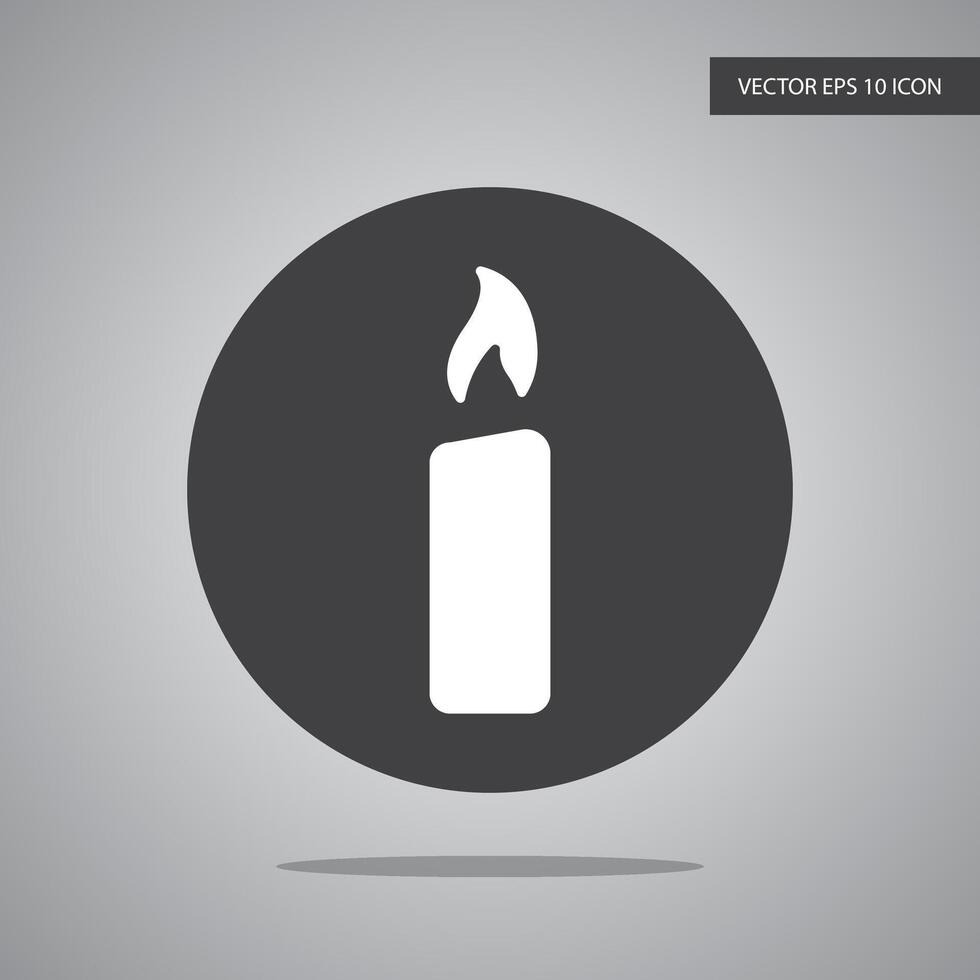 candle icon grey background vector
