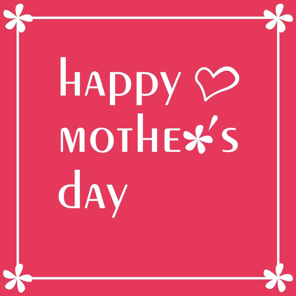 Happy Mother's Day. heart concept in white color vector
