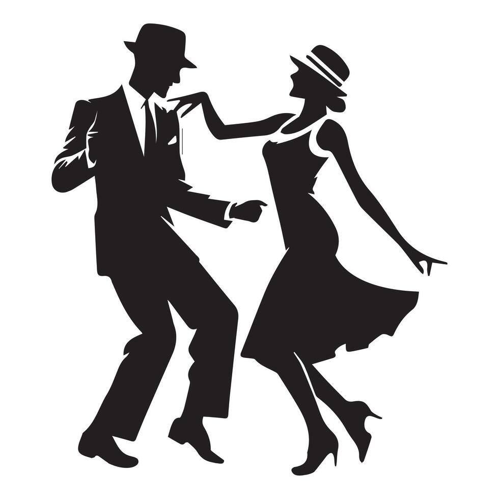 Boogie Woogie Silhouette Illustration vector