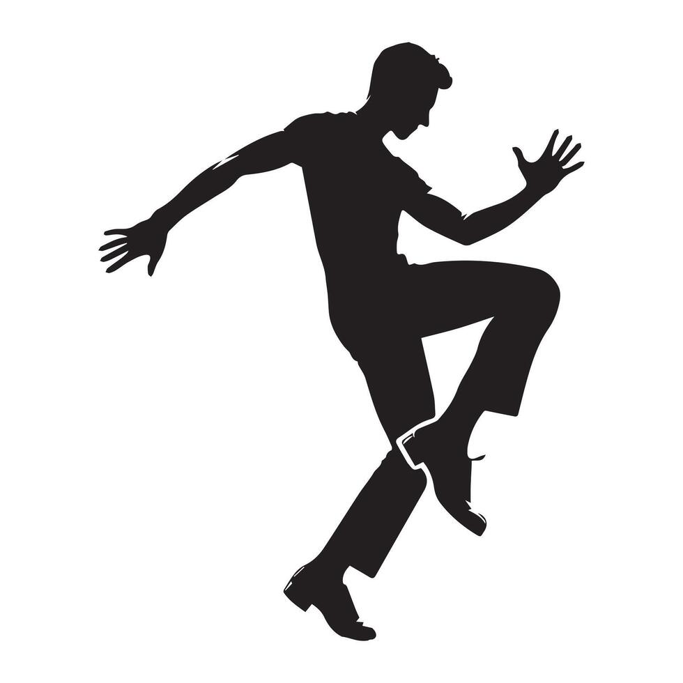 Dig Toe Step Heel Dance Silhouette vector