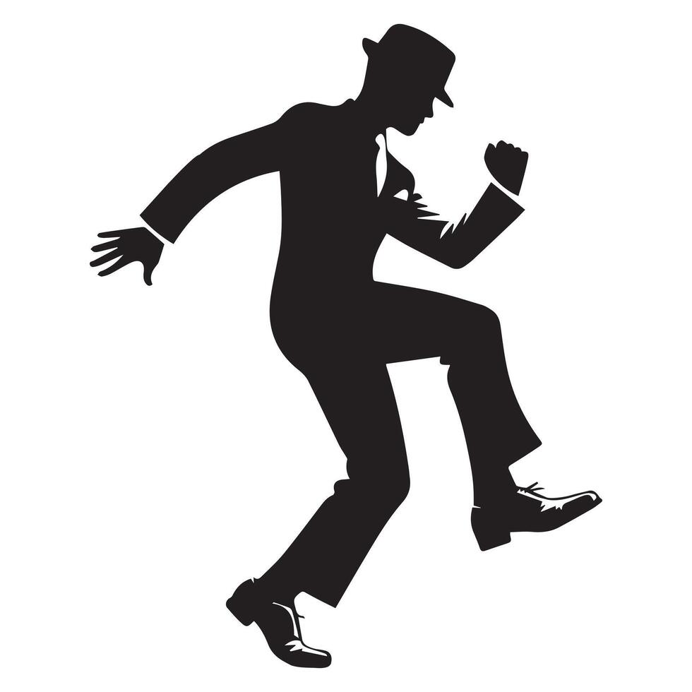 Shuffle Dance Silhouette Illustration vector