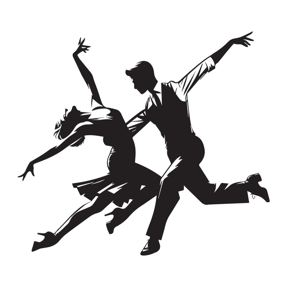 separarse danza ilustración en negro y blanco vector