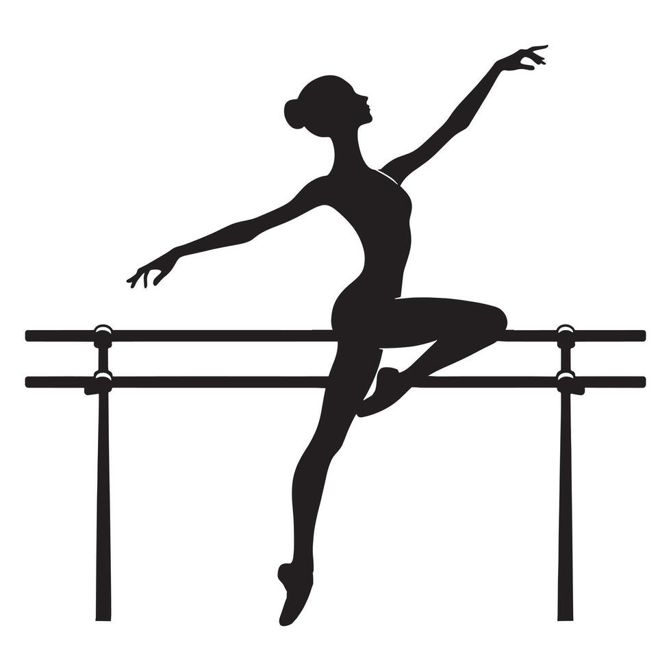 hembra barra danza silueta ilustración vector