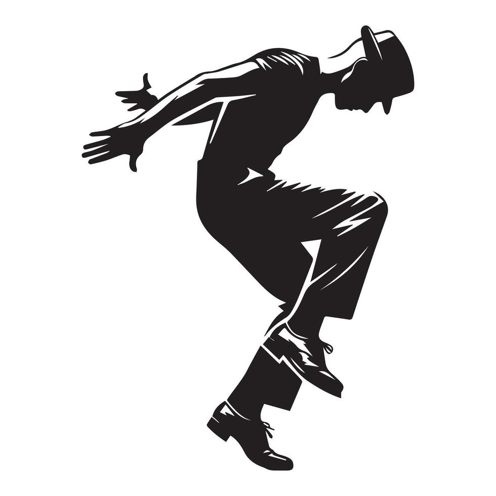 Black and white Chug Tap Dance Illustration vector