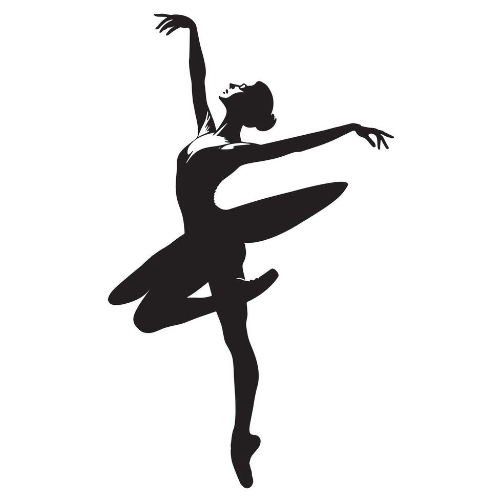 hembra ballet danza silueta ilustración vector