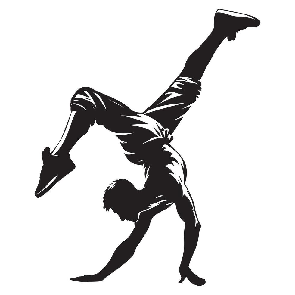 Male Flares Dance Illustration in black and white vector