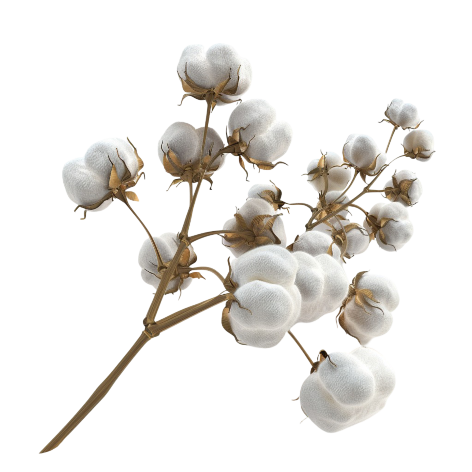 Branch cotton plant cotton silk cotton fabric ai generative 43344112 png