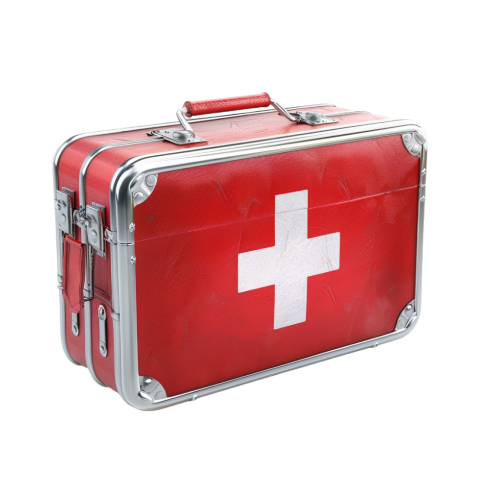 Emergency first aid bag medicine AI-generative png