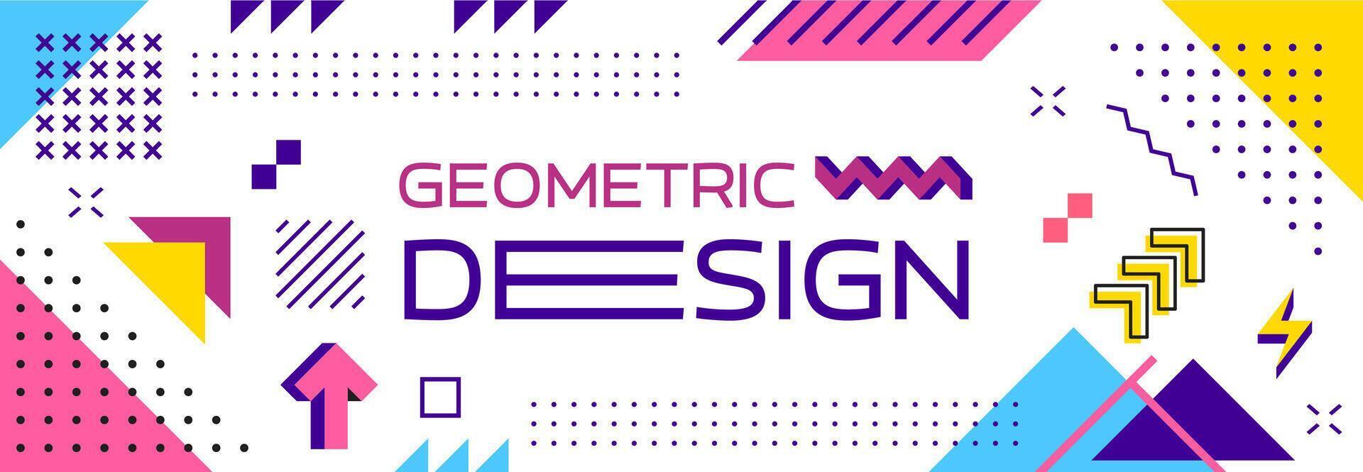 Abstract geometric modern Memphis pattern banner vector