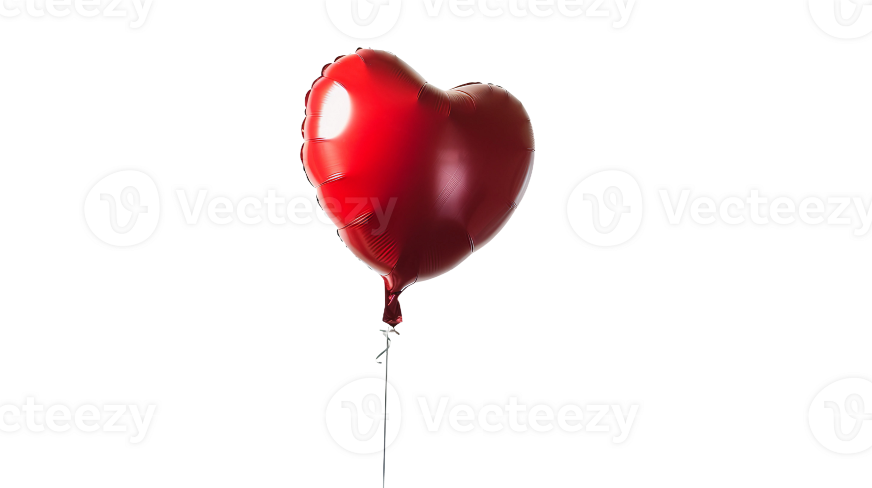Red Heart Floating Balloon on Transparent Background png