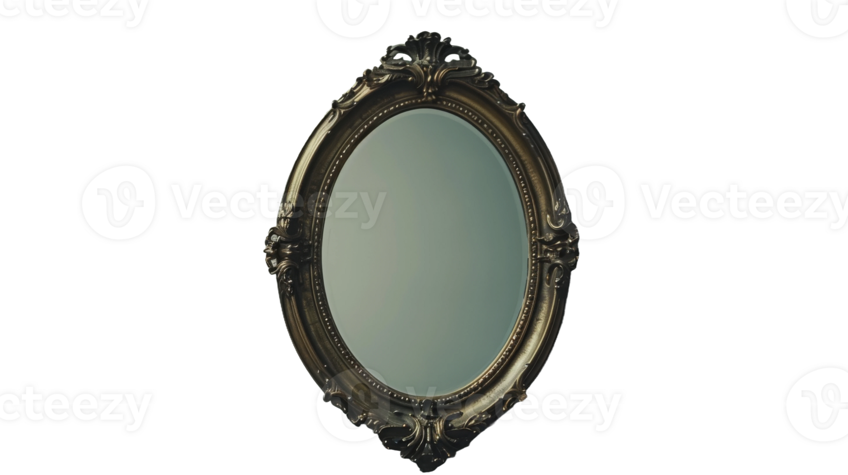 Vintage oval picture isolated on the transparent background, Format png